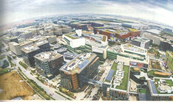 圖為鳥瞰上海虹橋商務區